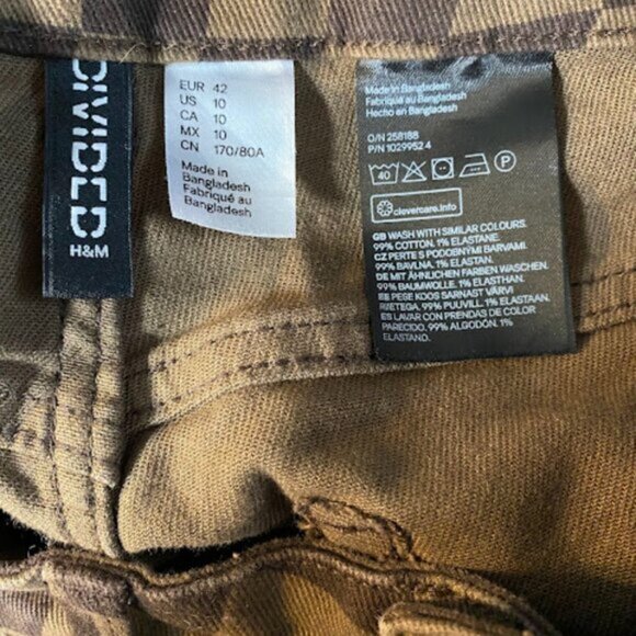 DIVIDED H&M Brown Checkerboard Women's High Waisted Jeans Size 10 - Picture 16 of 16